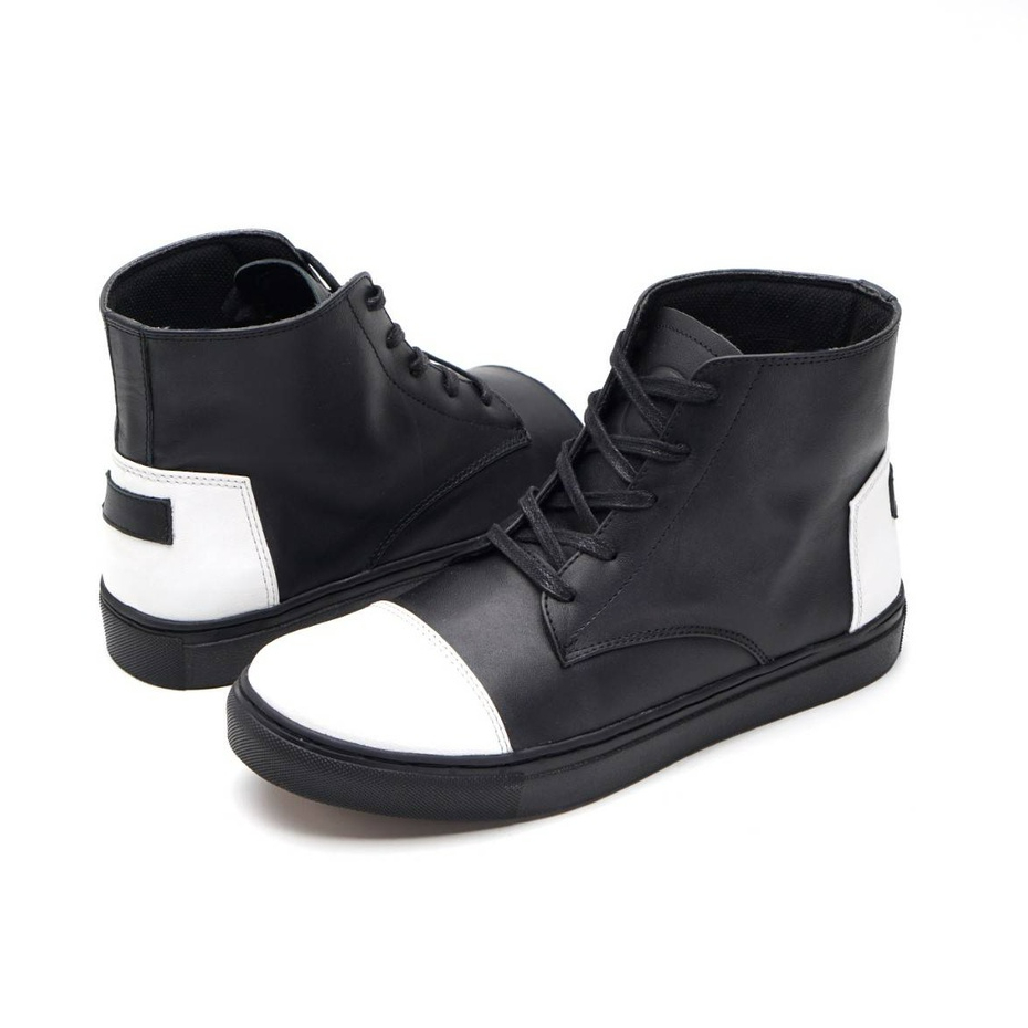 GREATA SWEYN BLACK Sepatu Boots Casual Kulit Pria