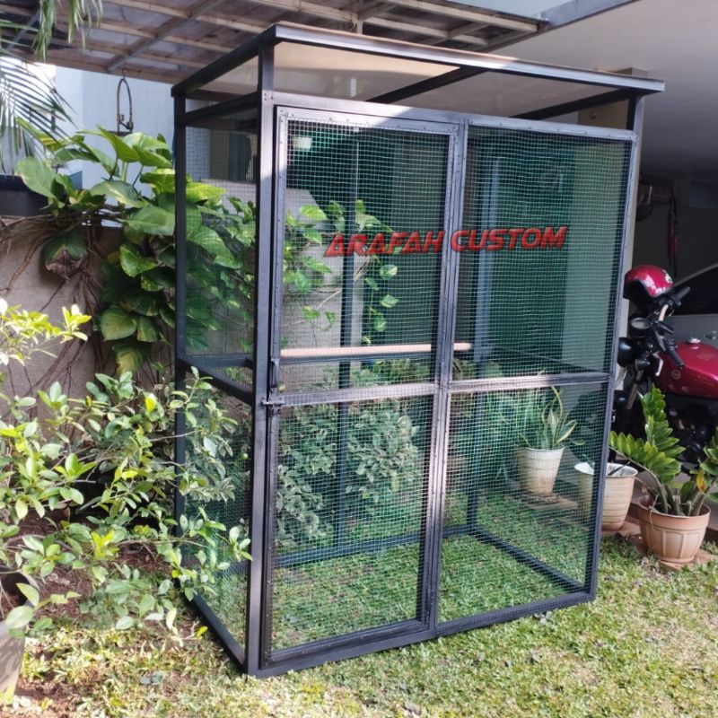 Sangkar Kandang Ternak Koloni Aviary Besar Burung Lovebird Perkutut Murai Beo Kenari Hantu Outdoor