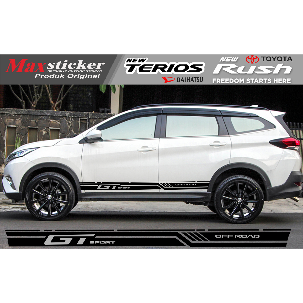 sticker new terios rush 2018 2024  sticker list body samping rush terios cutting sticker mobil terio