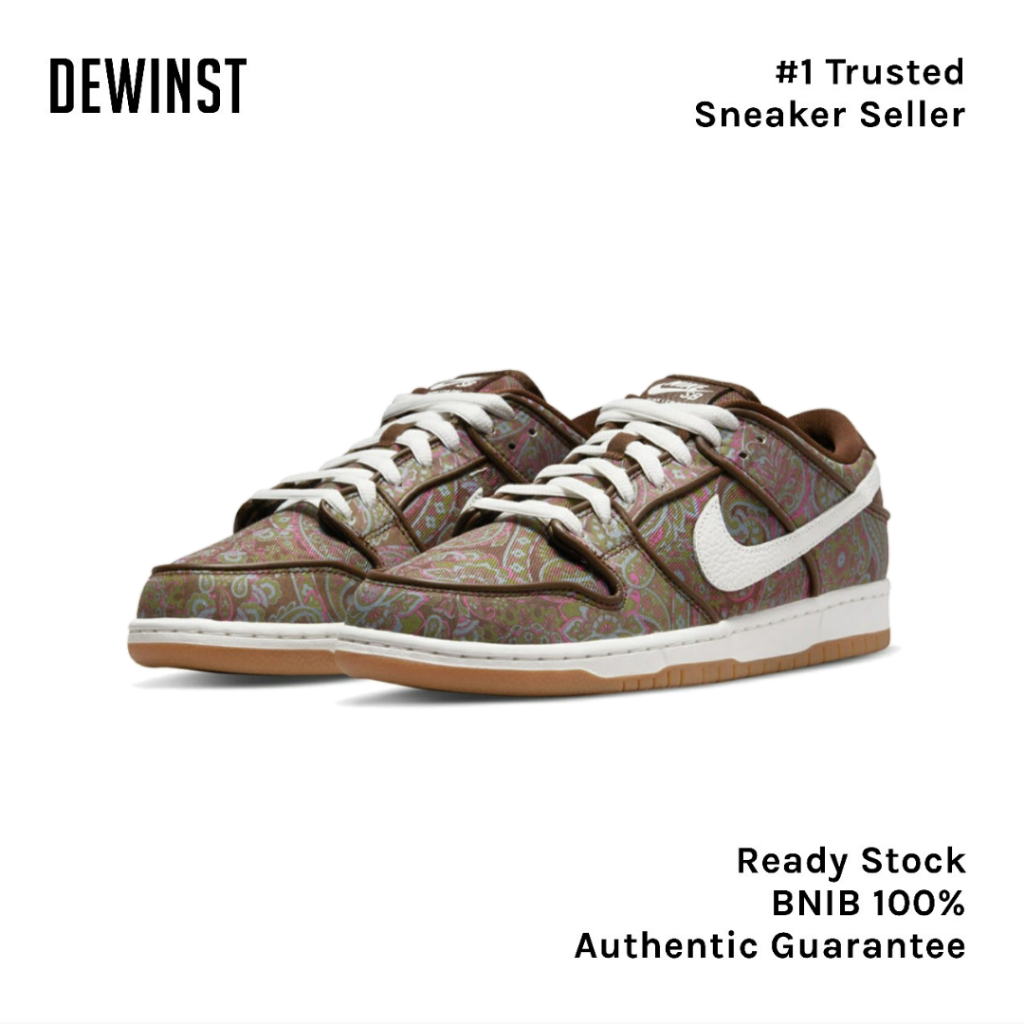 SB Dunk Low Pro Paisley Brown BNIB RESMI ORIGINAL