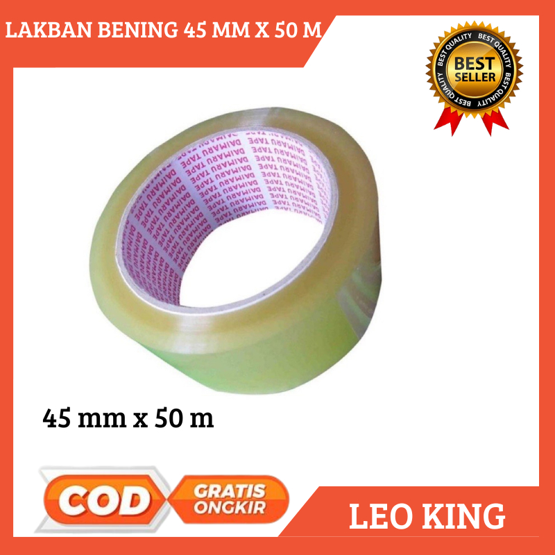 

Lakban Bening murah ukuran 45 MM x 50 Meter kualitas daimaru / 2 Inch x 50 M