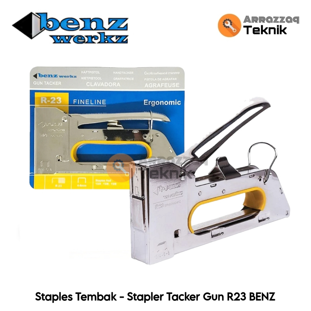 

Staples Tembak R23 BENZ - Stapler Tacker Gun - Staples Sadel Jok Motor