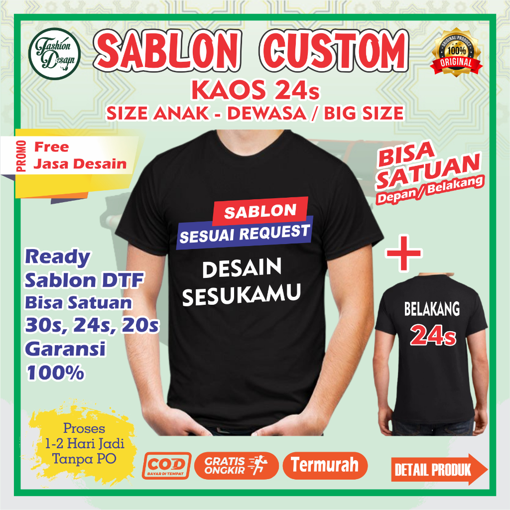 KAOS BAJU CUSTOM CUSTOME SABLON DESAIN SENDIRI GAMBAR NAMA FOTO TULISAN KATA KATA MURAH TERBARU KERE