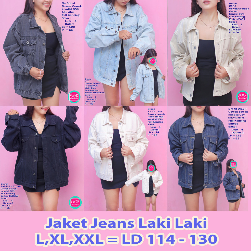 JAKET JEANS DENIM OVERSIZE PRIA WANITA