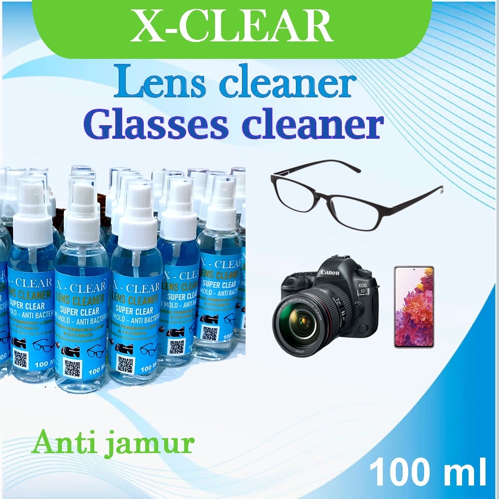 X-CLEAR Cairan pembersih kacamata , Lensa kamera , LCD , Pembersih Kacamata Spray - 60 ml & 100ml