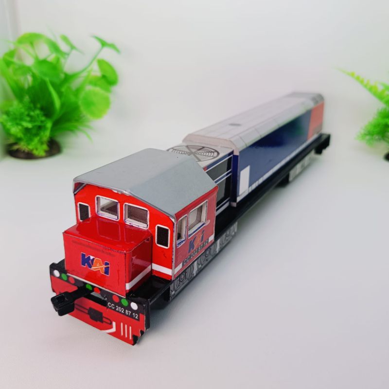 MINIATUR LOKOMOTIF CC 202 MERAH BIRU