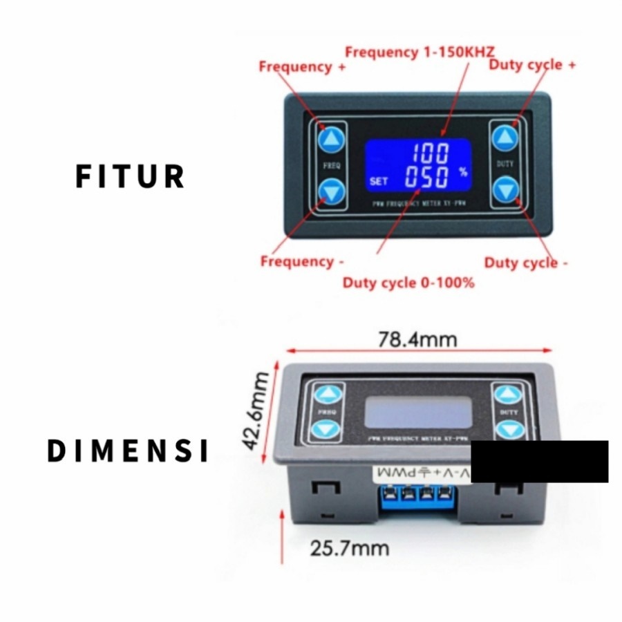 Modul XY-PWM Pulse Frequency Duty Cycle Adjustable