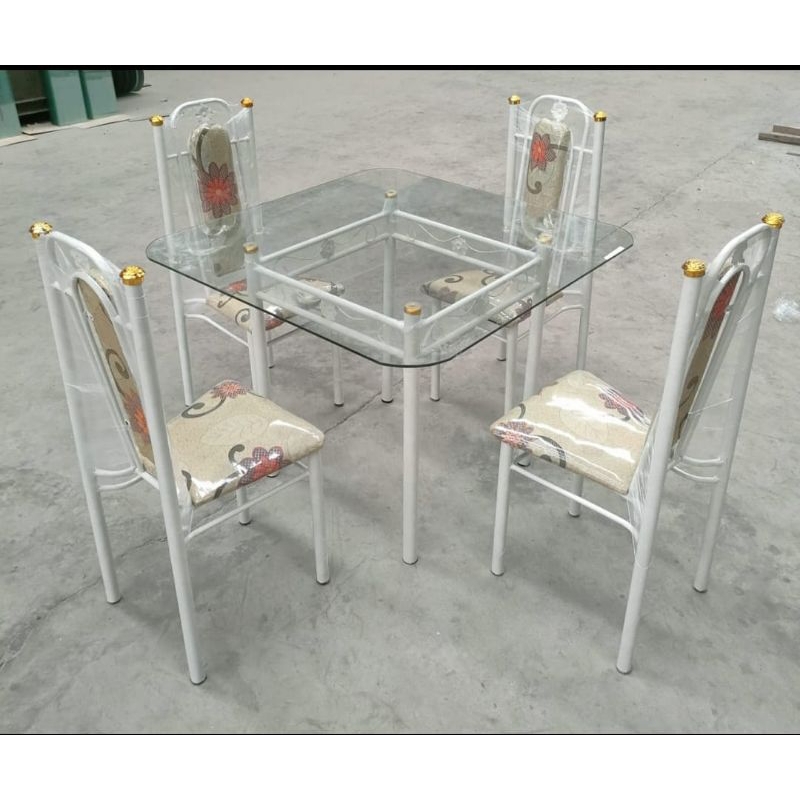 Meja Makan Kaca - Meja Makan Minimalis | Meja Bulat Kotak | Meja Makan Modern | Meja Serbaguna