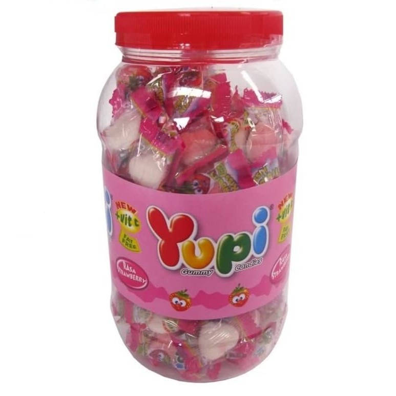 

Permen Yupi Strawberry Kiss Toples Net 300 Gram Exp 2027 Permen Viral Lebaran Yupi Jar