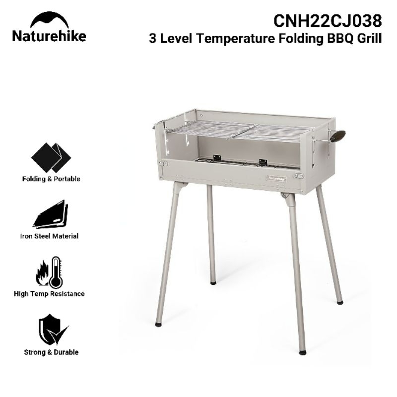 FOLDING BBQ GRILL IRON PLATE NATUREHIKE CNH22CJ038 FURNACE KOREAN BARBEQUE OVEN STOVE ALAT MASAK TUN