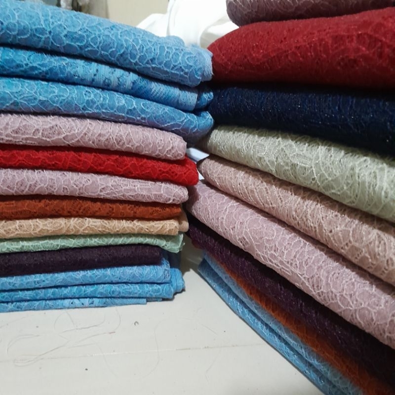 RB1 Kain Kiloan Brokat Chantily Ukuran Lepas Roll / Kain Brokat untuk Kebaya