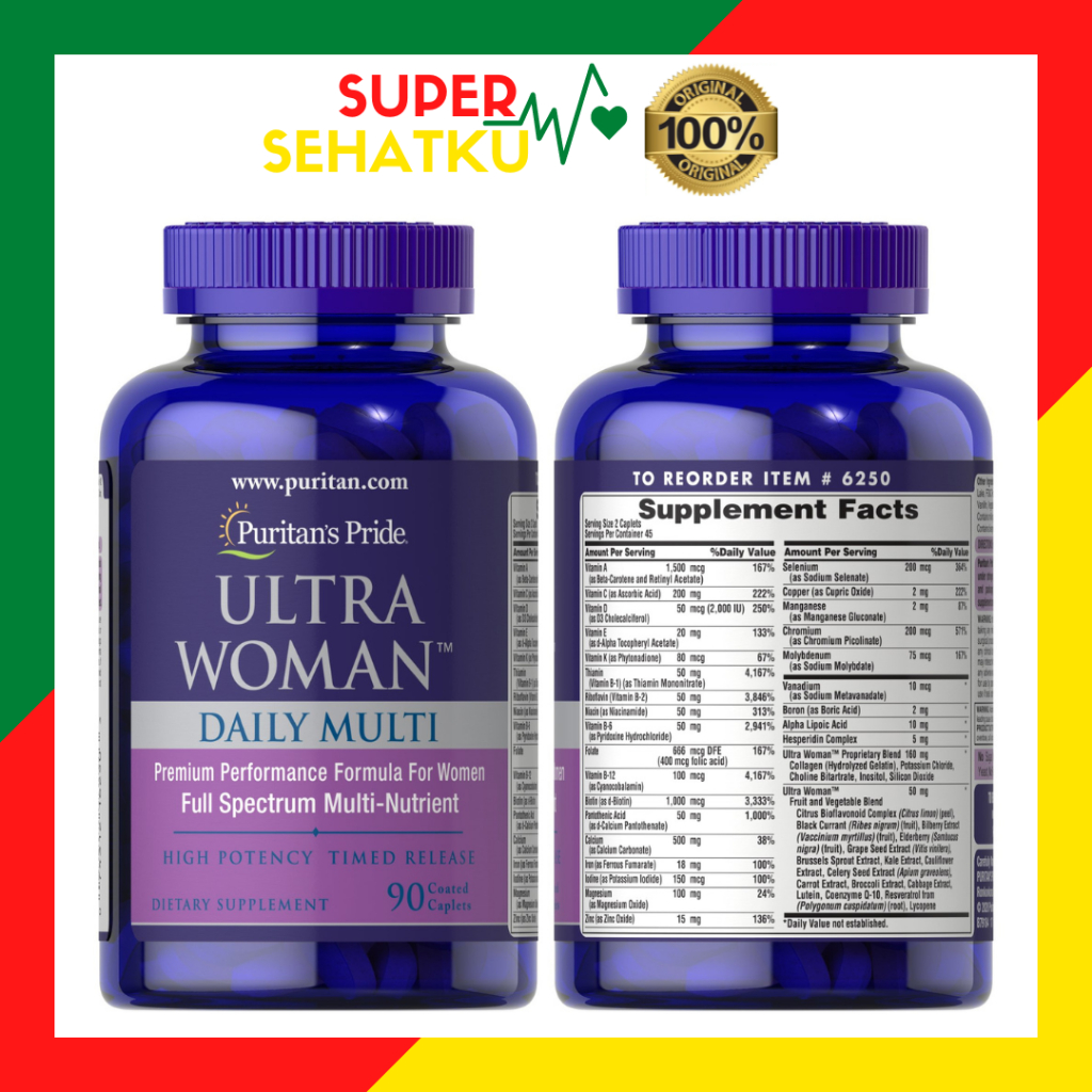 Puritan Pride Ultra Woman Daily Multi Timed Release 90 Capsules