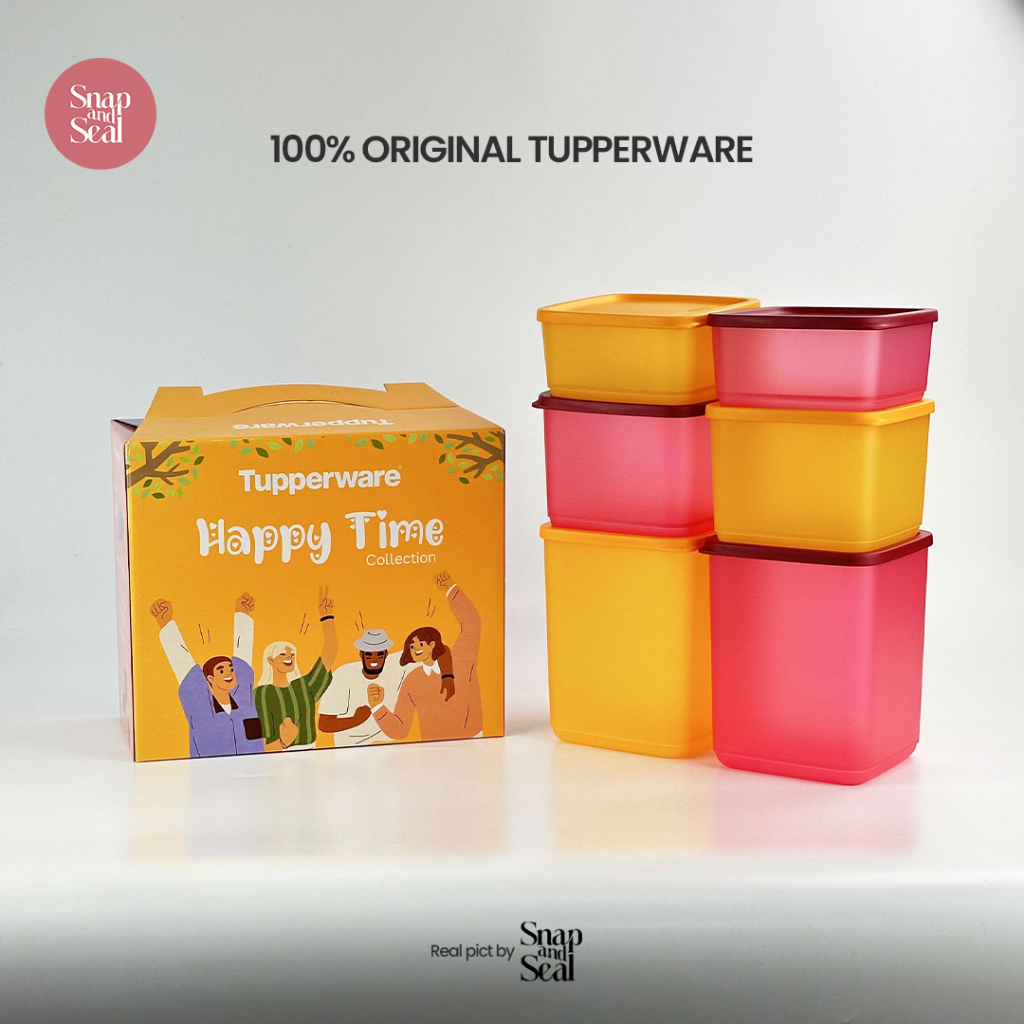 TOPLES LEABRAN TUPPERWARE - HAPPY TIME COLLECTION TUPPERWARE KUNING MAROON