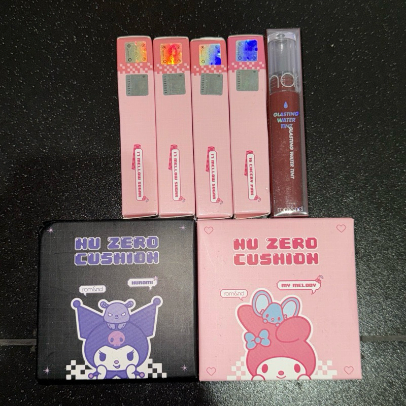 [Ready Stock] Romand Sanrio Kuromi My Melody (Dewyful Water Tint & Nu Zero cushion)