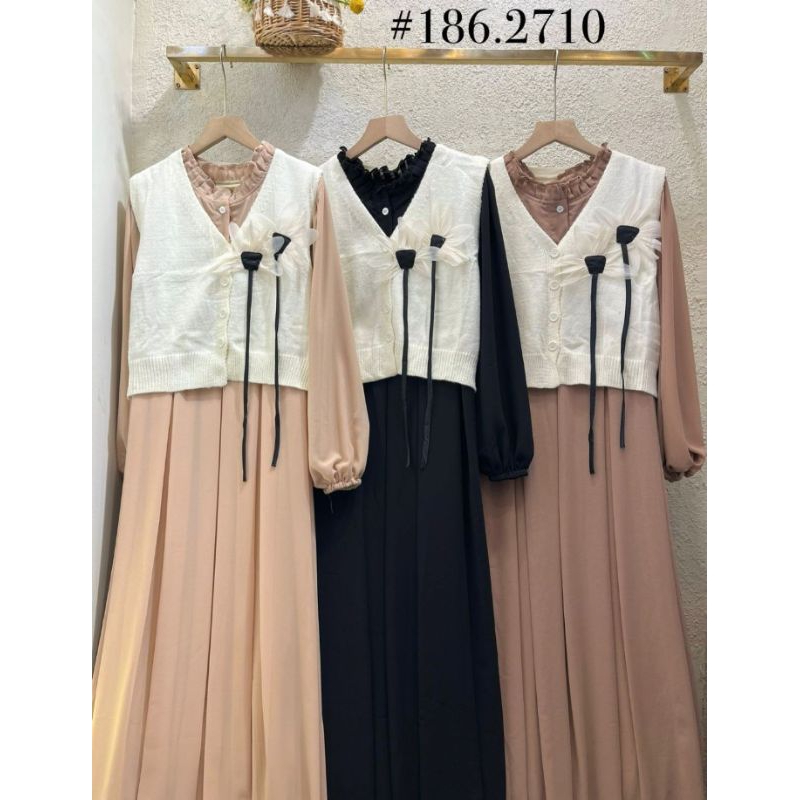 flowery dress gamis vest gamis korean style gamis lebaran