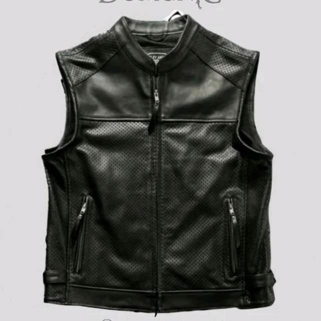 ROMPI MOTOR PRIA VEST KULIT ASLI HARLEY DAVIDSON BIKER MOGE