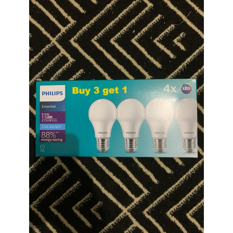 Philips 11 W LED Beli 3 Gratis 1 / Bolam Lampu Philip LED Paket