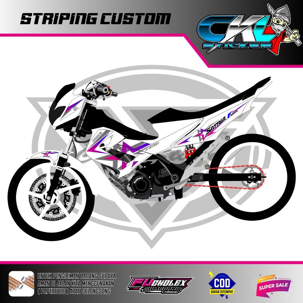 STRIPING VAIASI SUZUKI SATRIA FU BARONG LAMA CBU STIKER CUSTOM MURAH