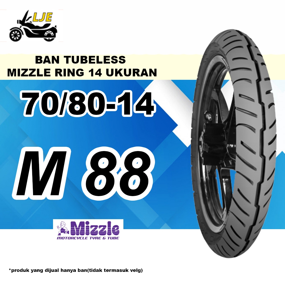 Ban Motor Tubeless 70/80-14 Mizzle M88 Ring 14 - Ban Baru Matic