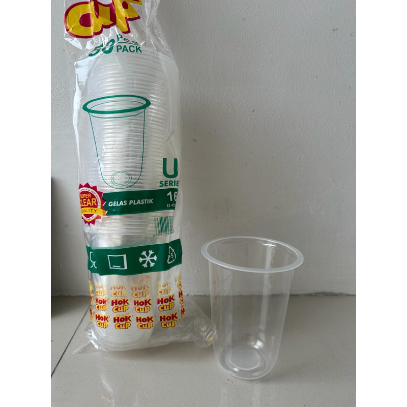 [isi 50pcs] GELAS 16oz OVAL HOK // GELAS HOK OVAL 16oz