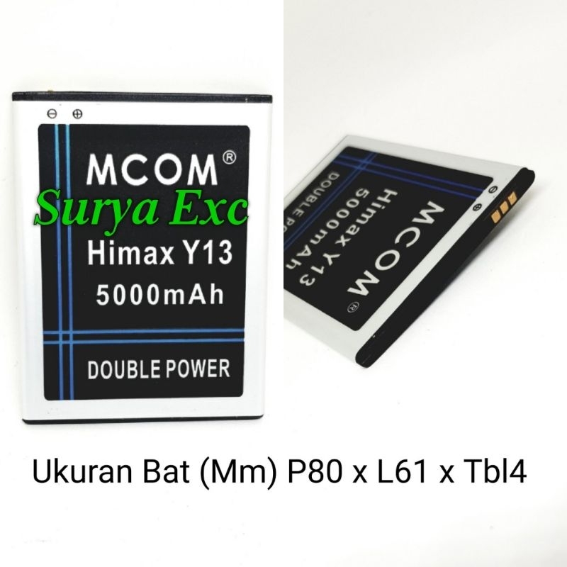 Baterai Himax Y13 Y 13 Batrai Himax M1 Double IC ORIGINAL MCOM