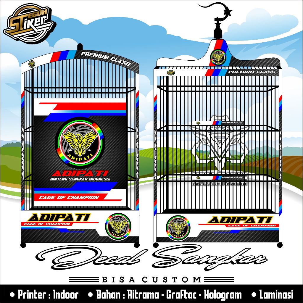 Stiker Sangkar Kotak Motif Adipati