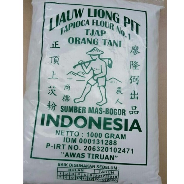 

Stk Banyak Tepung Tapika sagu Liauw Ling Pit 1 Kg Tapia Flur N 1 Tjap rang Tani 8U