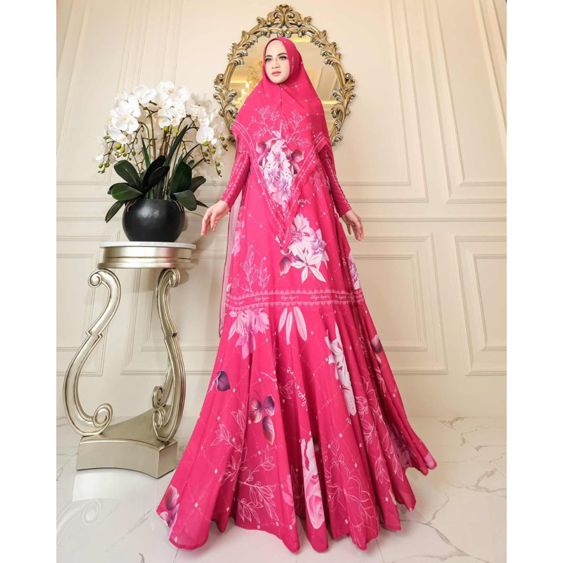 Gamis syari original by alya syari - gamis syari bunga - gamis syari alya syari terbaru - gamis syar