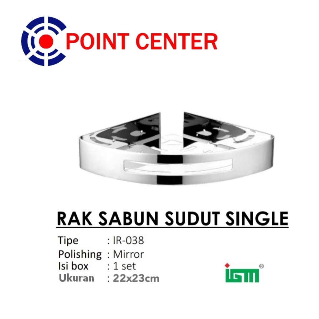 TERMURAH IGM IR-038 RAK SUDUT SIKU TEMPAT SABUN SHAMPO SINGLE