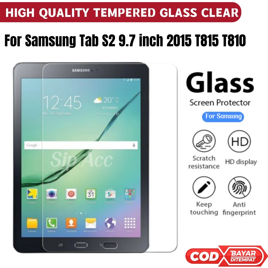 Tempered Glass Samsung Tab S2 9.7 Inch T810 T815 T819 T815Y Anti Gores Kaca Screen Protector Pelindu