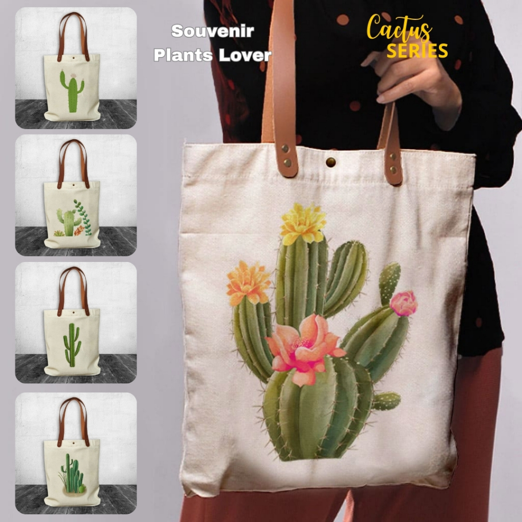 NEOBags Tote bag Canvas Cactus Series | Tote bag Canvas Souvenir Plants Lovers | Tote bag Kaktus Wan