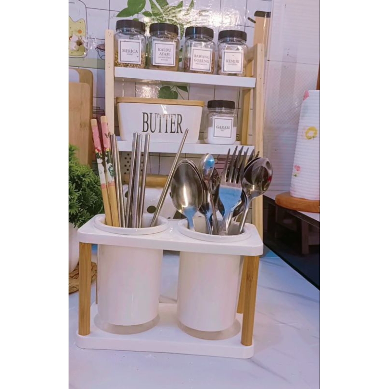 tempat sendok/tempat sendok garpu/tempat sendok estetik/rak sendok