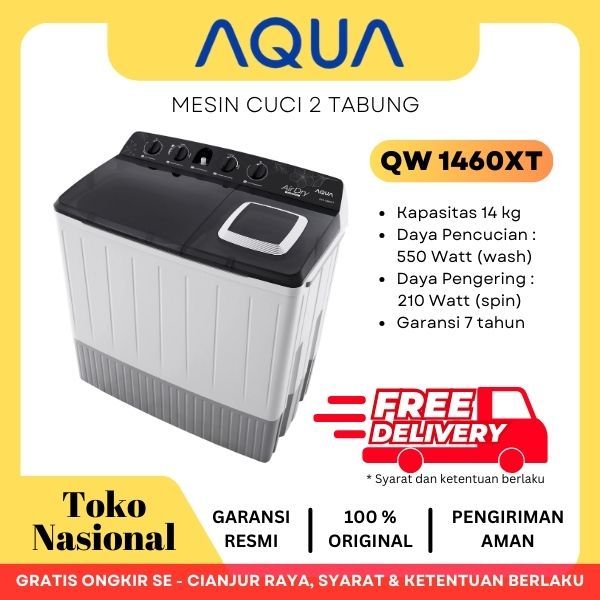 [Cianjur] Mesin Cuci AQUA Sanyo 14kg 2 Tabung