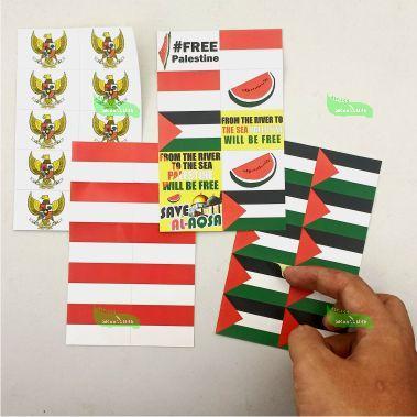 

Stiker palestina indonesia merah putih bendera pipi sticker setiker kecil wajah mobil motor anak dewasa palestin palestine garuda semangka baju kaos shirt atasan atribut aksesoris syal ikat kepala topi shal sal bandana perempuan jilbab hijab kerudung muka