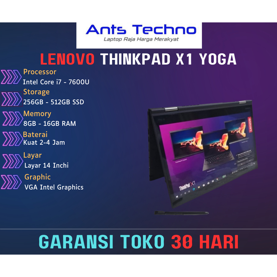 Laptop 2 in 1 Lenovo Thinkpad X1 Yoga Intel Core i7 Gen 7 TOUCHSCREEN Flip 360° MULUS