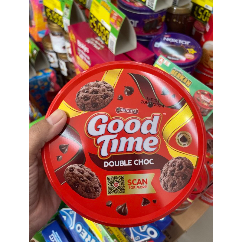 

good time kaleng cookies double choc 149g