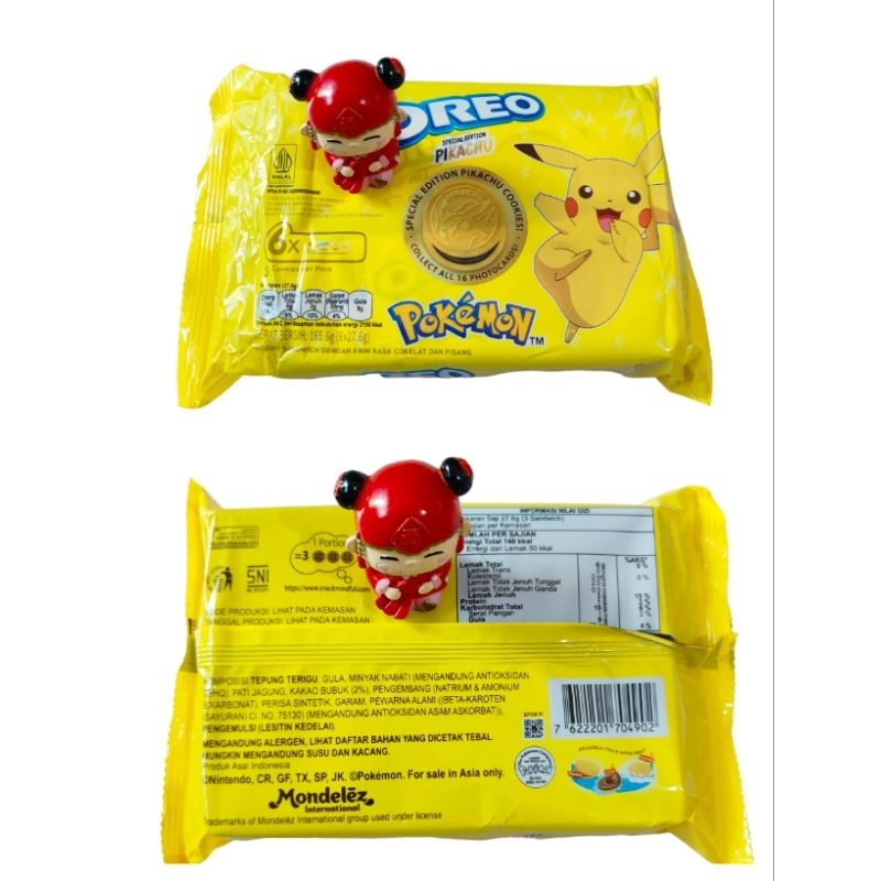 

1 pack!!Free photocard pikachu!Oreo pokemon choco banana/oreo pikachu coklat pisang/oreo special edition