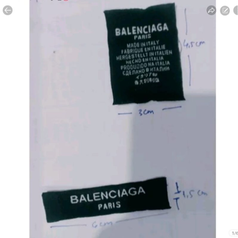 TAG LABEL BALENCIAGA