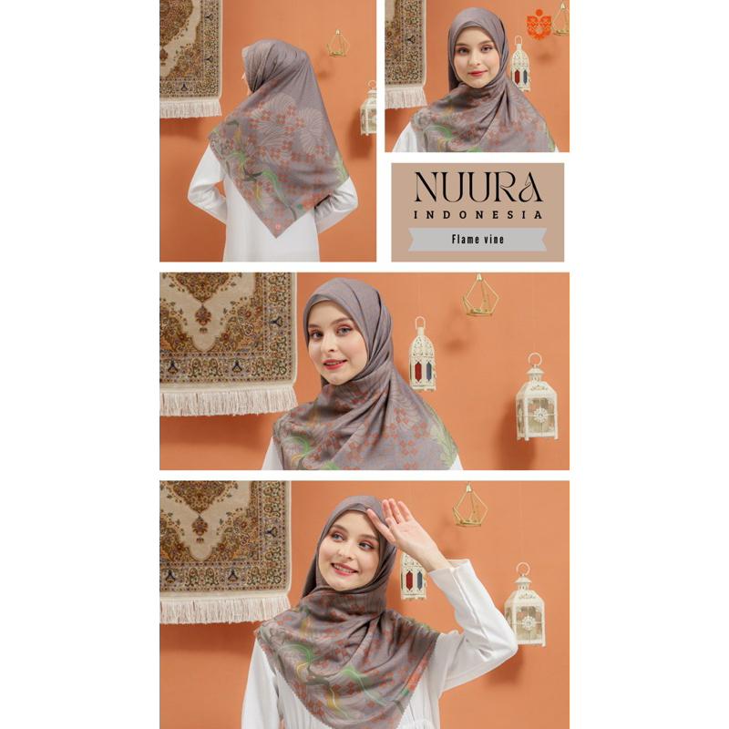 NUURA - FLAME VINE SIGNATURE SCARF VOAL HIJAB SEGI EMPAT