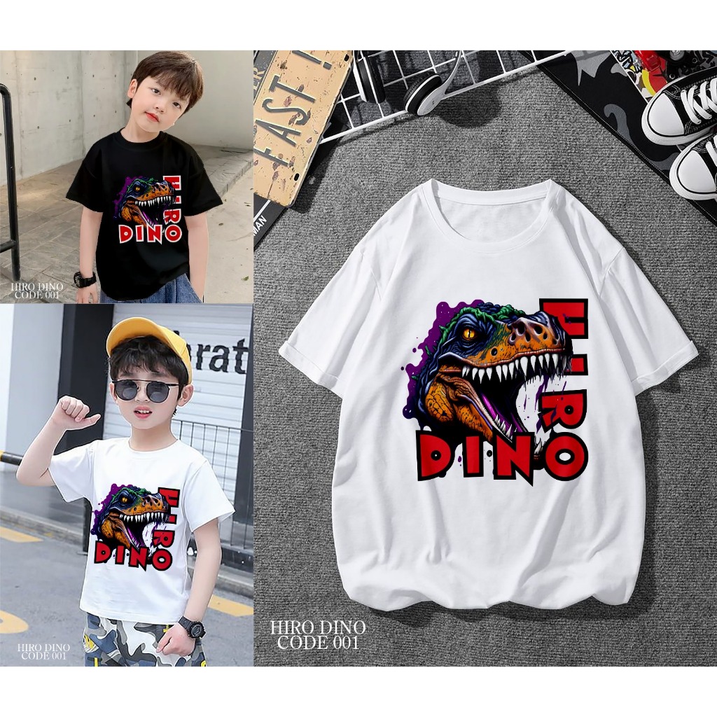 KAOS ANAK KAOS DEWASA LAKI LAKI ANAK PEREMPUAN HIRO DINO BRANDED TEE PREMIUM IMPORT BAJU ANAK LAKI L