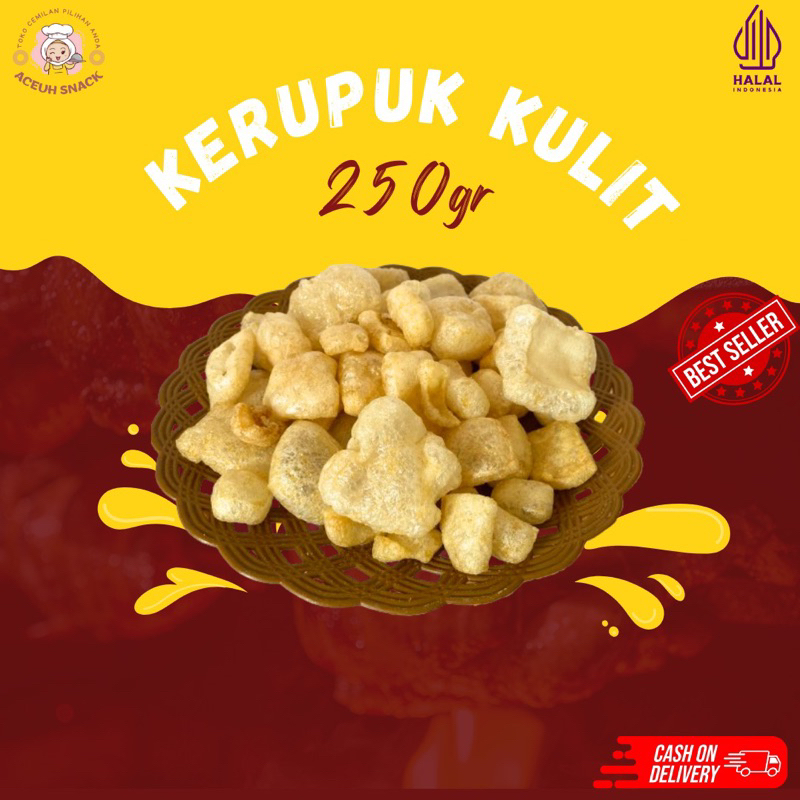 

Kerupuk Kulit Sapi Asli dorokdok 1 Ball Enak Gurih Renyah 250 gr