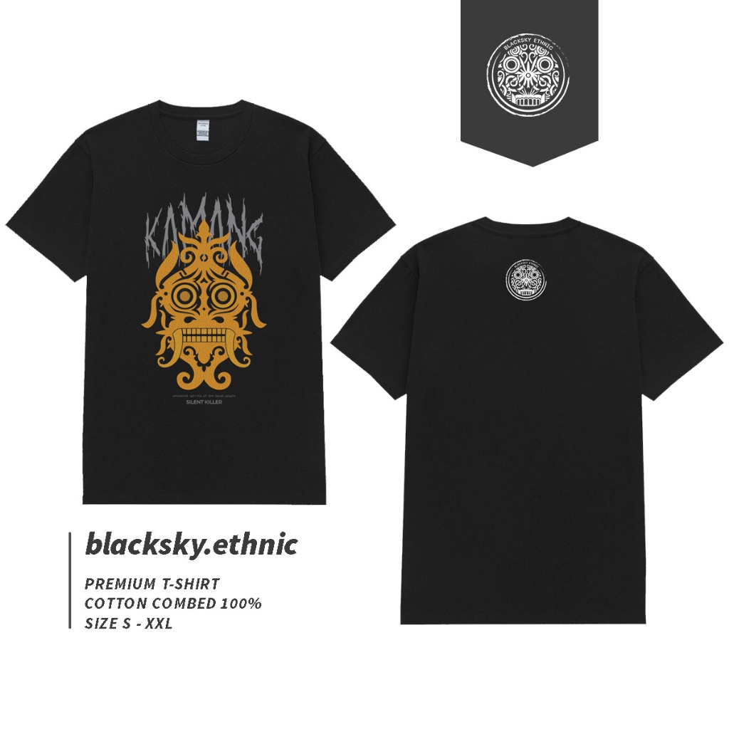 Kaos Dayak Kamang / Baju Etnik / Baju kaos dayak / baju kalimantan / kaos hitam / baju motif / baju 