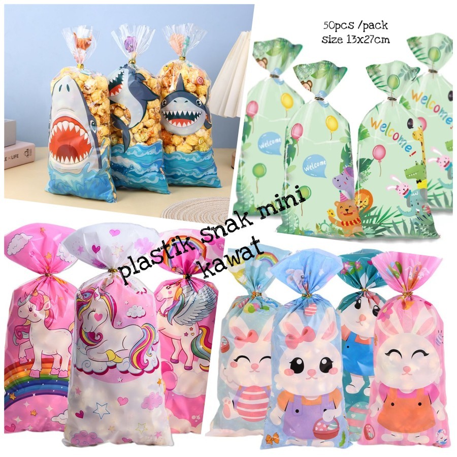 

DY PACK 50pcs Goddie Bag Snack Ulang Tahun Mini / Plastik Kemasan Permen Coklat ps-3