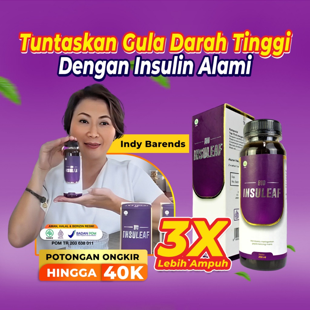 

Bio Insuleaf Herbal Original - Solusi Atasi Kencing Manis, Diabetes Melitus, Cegah Gagal Ginjal Gula Darah Tinggi Kurangi Kadar Glukosa Atasi Kolesterol Kerusakan Jantung Hati Ekstak Mengkudu Brotowali Mahkota Dewa Kunyit Obat Jamu Tropicana Insuleaf BPOM