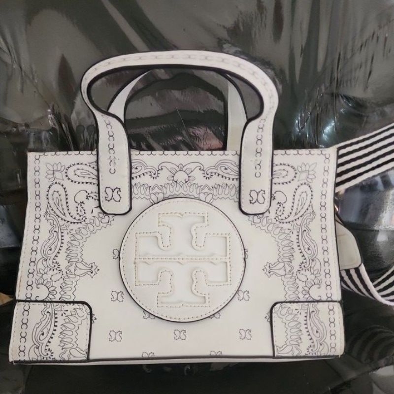 preloved tas selempang Tory Burch perempuan wanita putih tas bahu