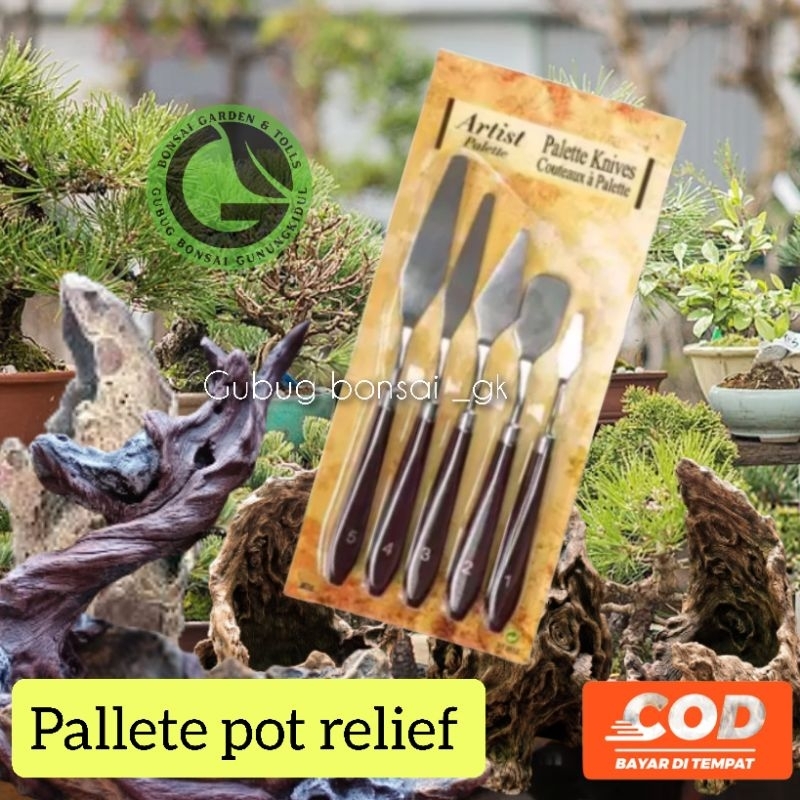 Satu set Cetok Kecil cetok Relief dan Taman, Painting Knife Palet