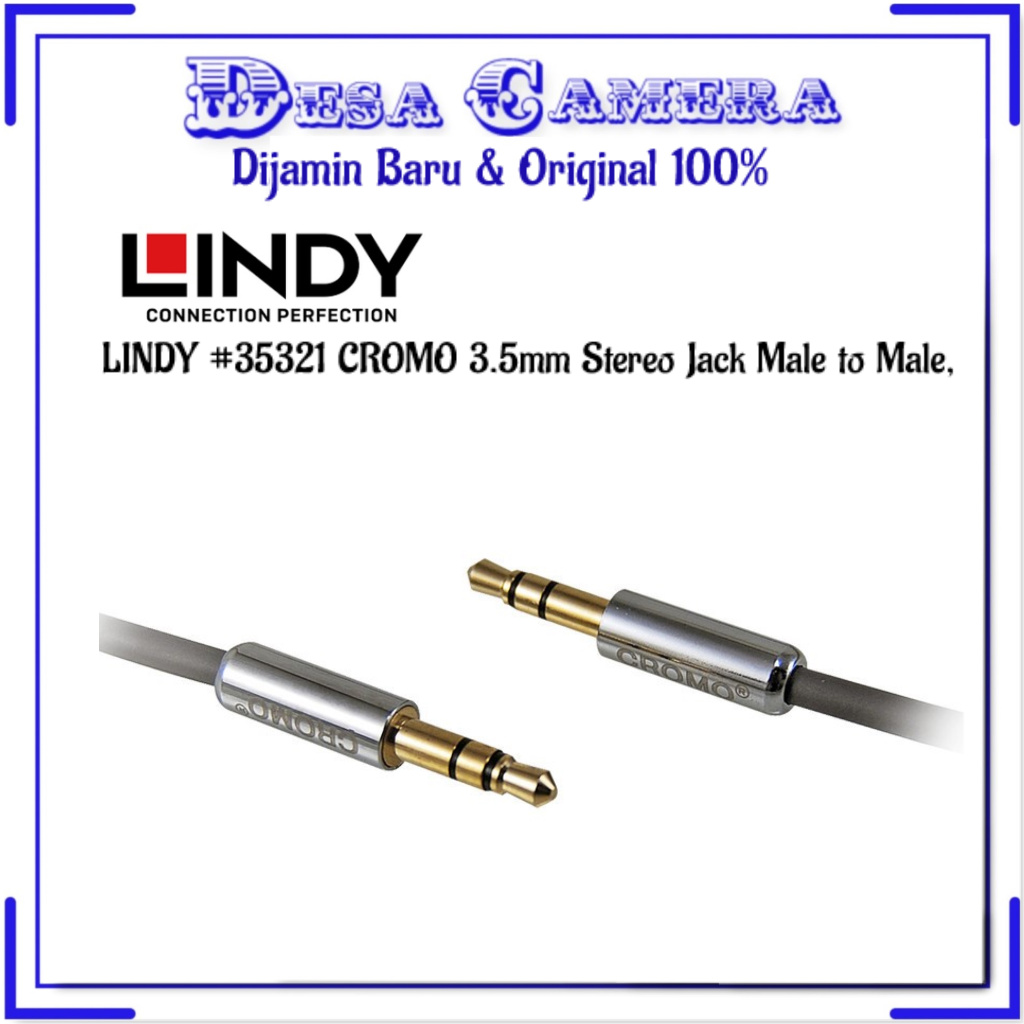 LINDY #35321 CROMO 3.5mm Stereo Jack Male to Male