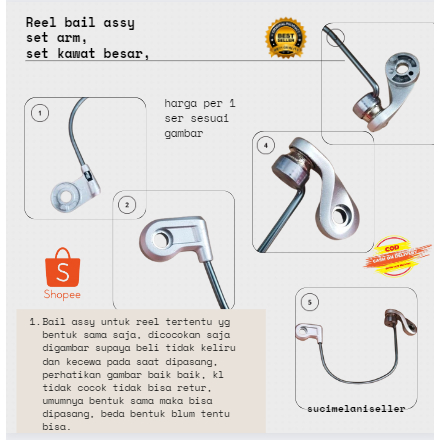 Reel bail assy set arm set kawat besar 1000 - 6000