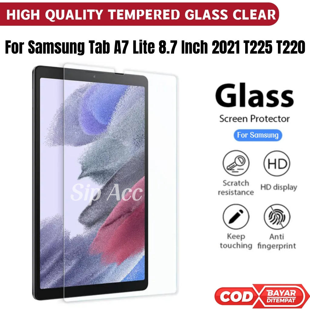 Anti Gores Samsung Tab A7 Lite T225 T220 8.7 Inch Tempered Glass Screen Protector Pelindung Layar Tab Anti Gores Tablet - Tab A7 Lite