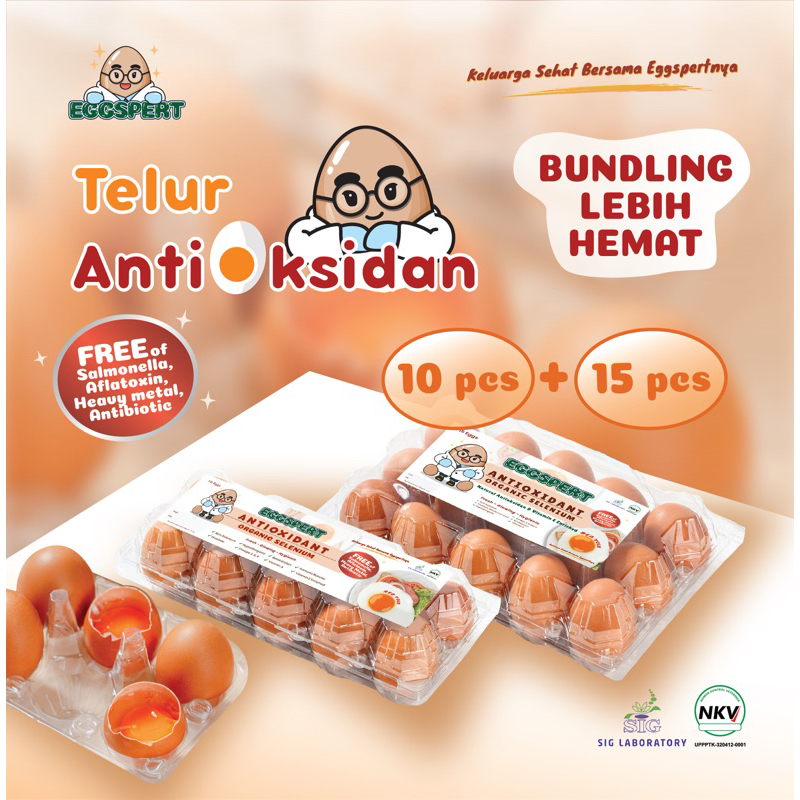 

Eggspert Telur Ayam Antioksidan (Organik Selenium) Paket Bundling 10pcs + 15pcs